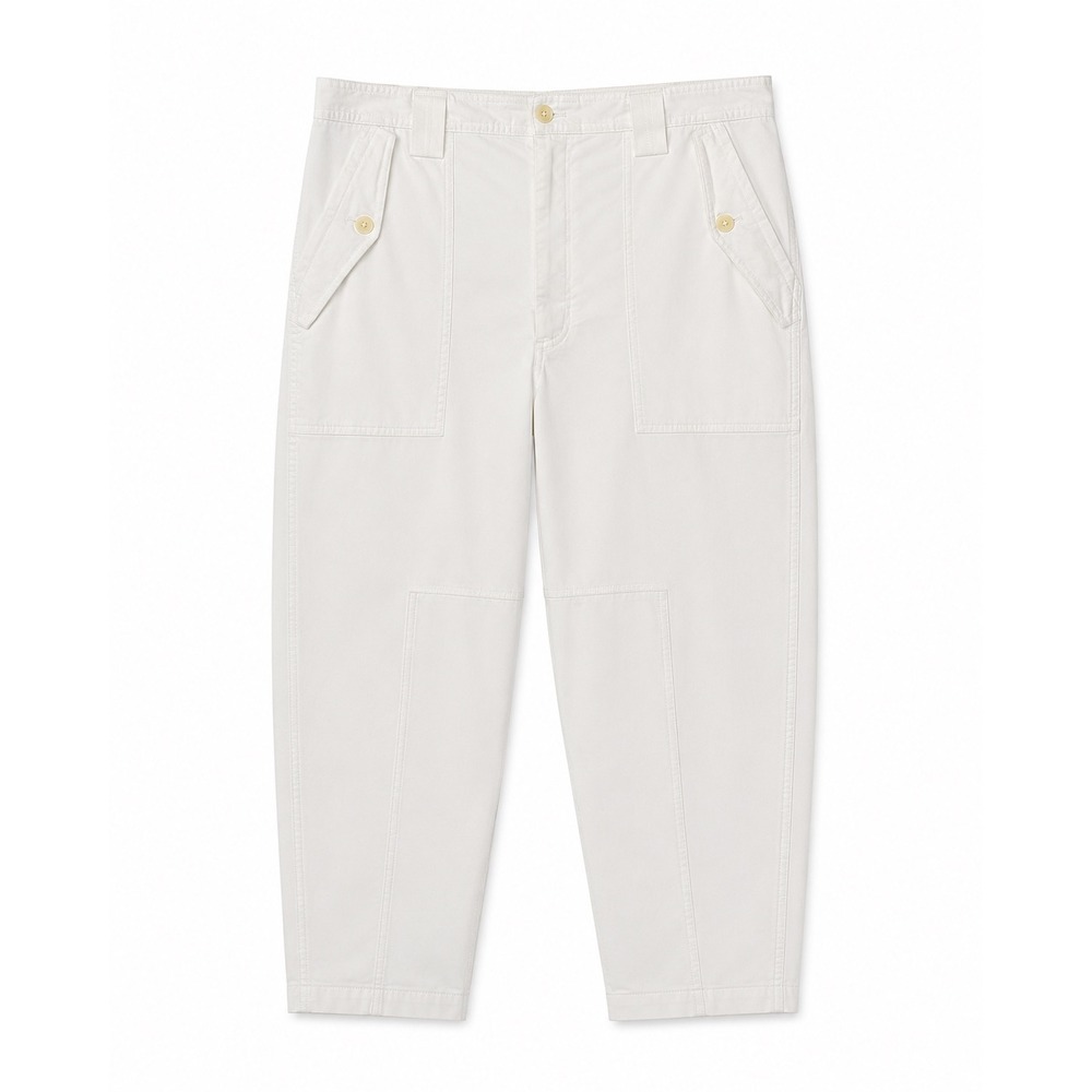 Banana Republic Women's 16 White Utility Cargo Crop Pants Safari Barrel Leg
